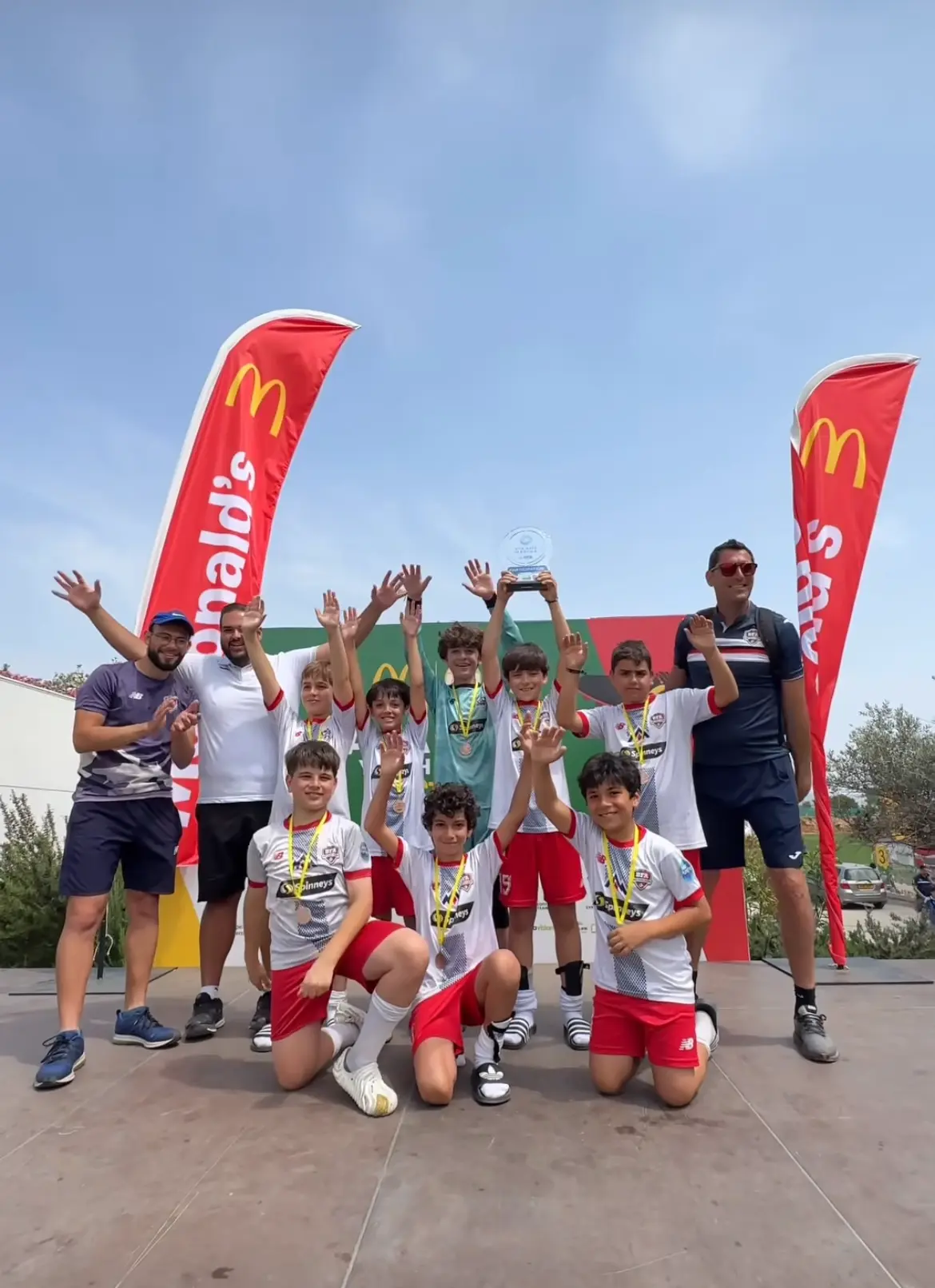 BFA team celebrating at Gothia Cup youth tournament in Sweden